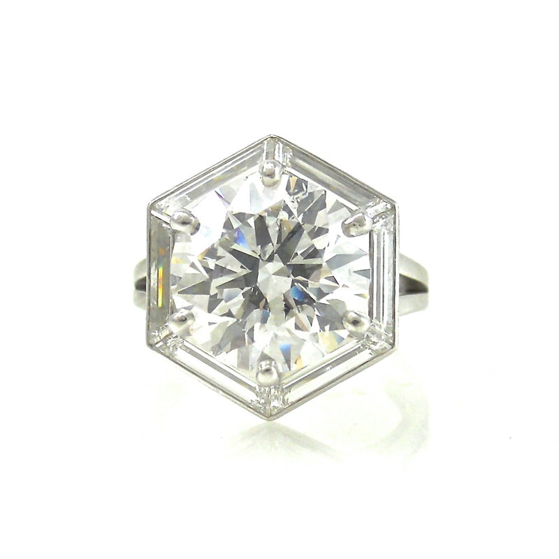 5 carat diamond ring with hexagon halo