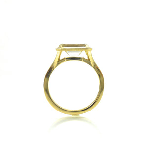 bezel set east west center stone diamond engagement ring