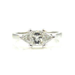 three stone diamond engagement ring custom designed