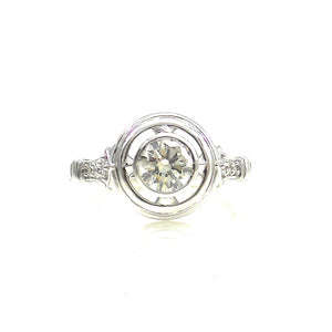 white gold bezel set diamond engagement ring