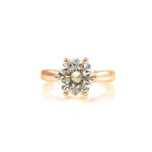 crown setting diamond solitaire engagement ring rose gold 6 prong