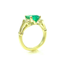 Load image into Gallery viewer, Emerald and Diamond Ring