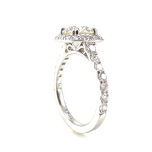 Load image into Gallery viewer, round 4 prong set diamond halo custom engagement ring