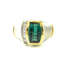 Load image into Gallery viewer, emerald and diamond ring for man