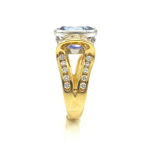 Load image into Gallery viewer, sapphire and diamond ring two-toned