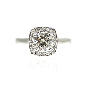 custom diamond halo custom engagement ring