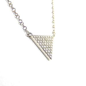 Pave Diamond Triangle Necklace