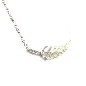 Pave Diamond Leaf Necklace