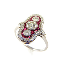 Load image into Gallery viewer, Diamond and Ruby vintage ring