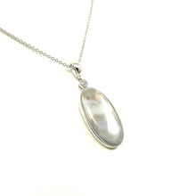 Load image into Gallery viewer, handcrafted austrialian gray Opal pendant set in 14k white gold with diamond accent