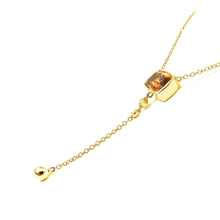 Load image into Gallery viewer, 14k yellow gold Topaz Y Necklace with diamond accents custom made