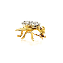 Load image into Gallery viewer, Diamond and Ruby Bee Brooch