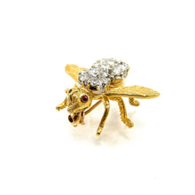 Load image into Gallery viewer, Diamond and Ruby Bee Brooch