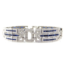 Load image into Gallery viewer, Art Deco Diamond and Sapphire Bracelet