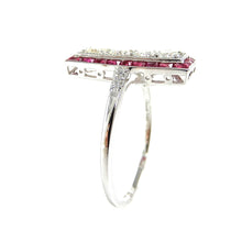 Load image into Gallery viewer, Deco Inspired Ruby &amp; Diamond Ring
