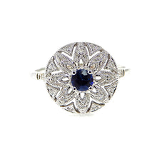 Load image into Gallery viewer, Sapphire &amp; Diamond Round Filigree Ring