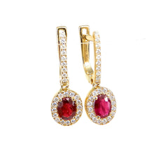 Load image into Gallery viewer, Ruby &amp; Diamond Drop Earrings