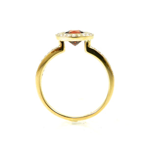 Garnet Halo Ring
