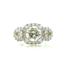 Load image into Gallery viewer, custom three stone diamond engagement ring