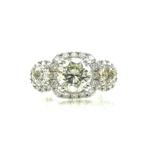 custom three stone diamond engagement ring