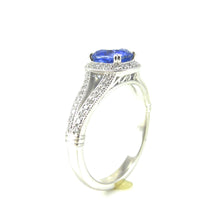 Load image into Gallery viewer, custom sapphire engagement ring with diamond accents