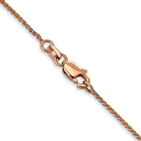 Rose Gold Wheat Chain 1mm