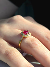 Load image into Gallery viewer, TK Anderson Ruby and Diamond Halo Ring