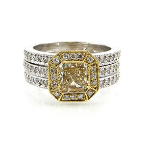 Yellow Diamond Triple Band Ring
