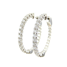 Load image into Gallery viewer, White Gold Diamond Inside Out Hoop Earrings