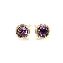 Load image into Gallery viewer, Milgrain Bezel Set Stud Earrings