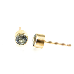 Bezel Set Montana Sapphire Stud Earrings