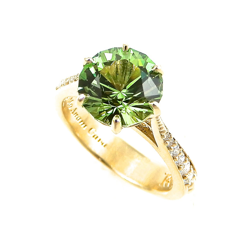 Green Sapphire Solitaire Engagement Ring