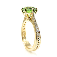 Load image into Gallery viewer, Green Sapphire Solitaire Engagement Ring