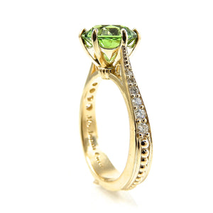 Green Sapphire Solitaire Engagement Ring