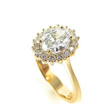 Load image into Gallery viewer, Oval Cut Center Stone with Diamond Halo
