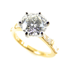 Load image into Gallery viewer, Round Diamond Solitaire with Baguette Accents