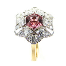 Load image into Gallery viewer, Pink Tourmaline with Diamond Halo