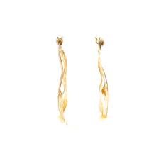 Load image into Gallery viewer, Estate Hammered Yellow Gold Hoops