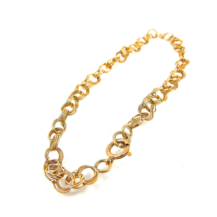 Estate Triple Ring Charm Bracelet