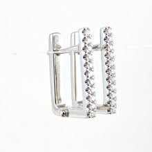 Load image into Gallery viewer, Small Rectangular Diamond Hoops