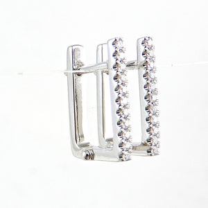 Small Rectangular Diamond Hoops