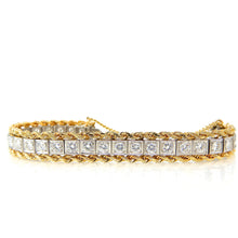 Load image into Gallery viewer, Estate Diamond and Rope Chain Cuff Bracelet