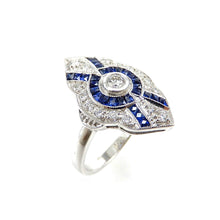 Load image into Gallery viewer, Vintage Style Diamond and Sapphire Ring