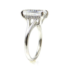 Load image into Gallery viewer, Emerald Cut Solitaire with Hidden Halo Detail