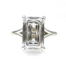 Load image into Gallery viewer, Emerald Cut Solitaire with Hidden Halo with split shank