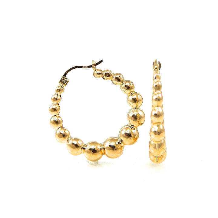 Estate Bubble Yellow Gold Hoops