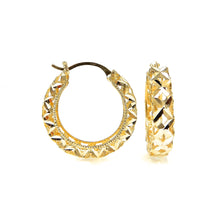 Load image into Gallery viewer, Gold hoop earrings on a white background