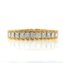 Load image into Gallery viewer, Estate Diamond and Rope Chain Cuff Bracelet