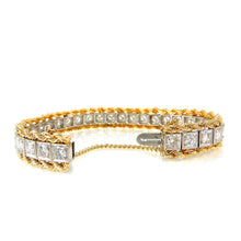 Load image into Gallery viewer, Estate Diamond and Rope Chain Cuff Bracelet