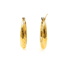 Load image into Gallery viewer, Estate Oval Tapered &quot;U&quot; Hoop Yellow Gold Earrings